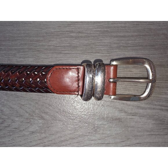 Fossil Mens Genuine Leather Braided Belt Size 36 Brown - Picture 2 of 5